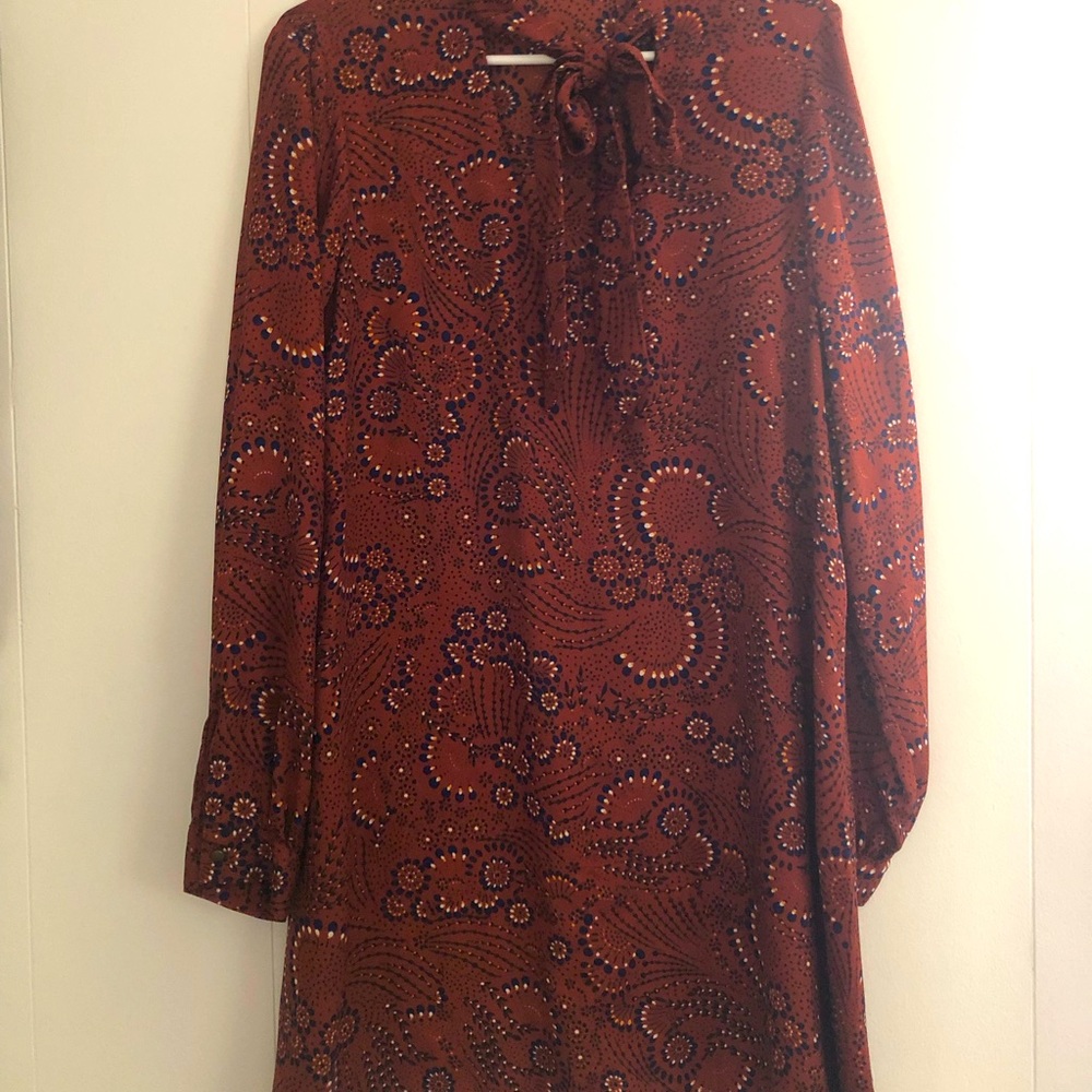 Paisley Tie Neck Dress